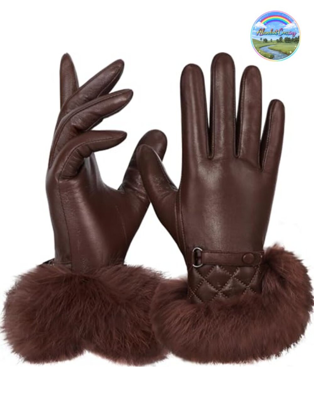 Women's Sheepskin Leather Gloves with Touchscreen 5-Finger Smart Tech